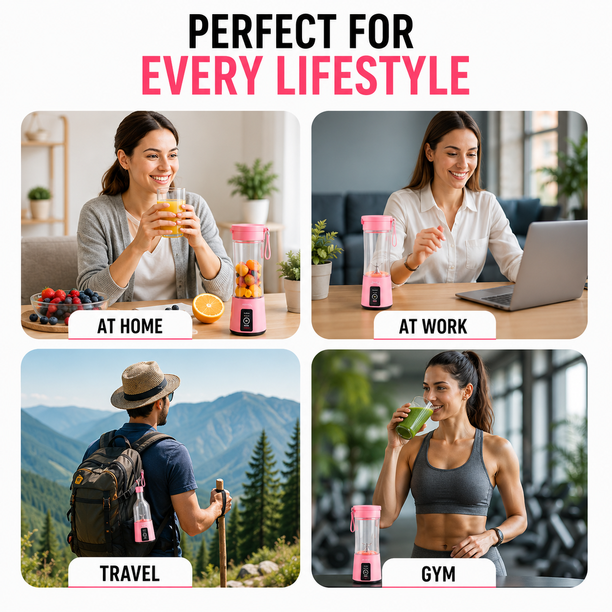 Portable USB Electric Juicer Blender | 6-Blade Rechargeable Smoothie Maker