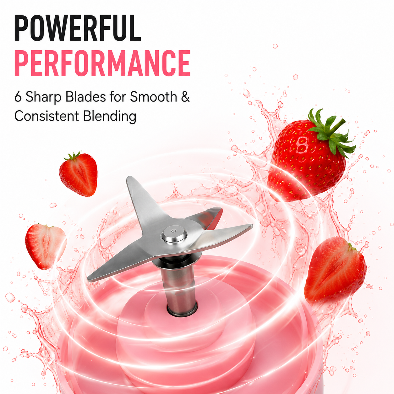 Portable USB Electric Juicer Blender | 6-Blade Rechargeable Smoothie Maker