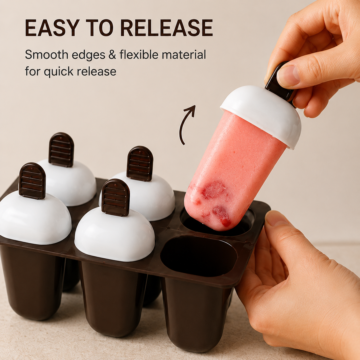 6-Cavity Homemade Popsicle Mold Set | BPA-Free Reusable Ice Cream Maker for Kids & Family